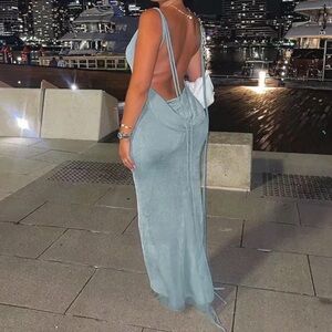 Low back drape dress